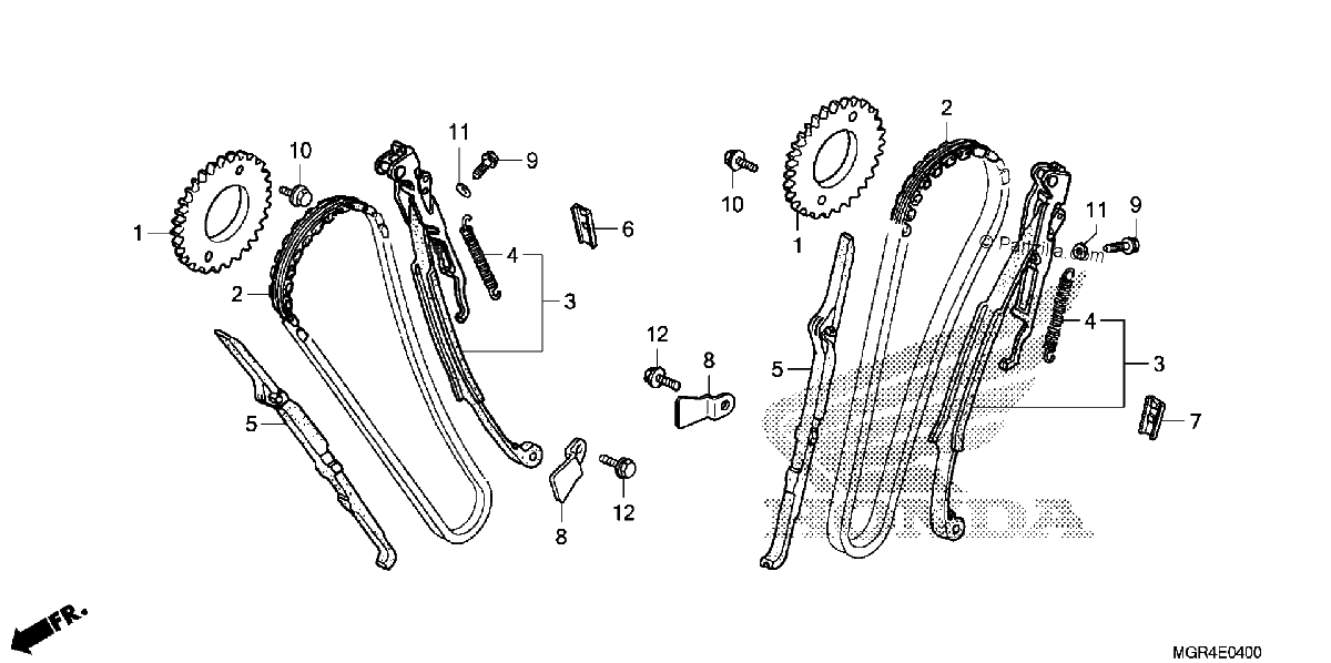 Diagrama de CAM CHAIN TENSIONER
