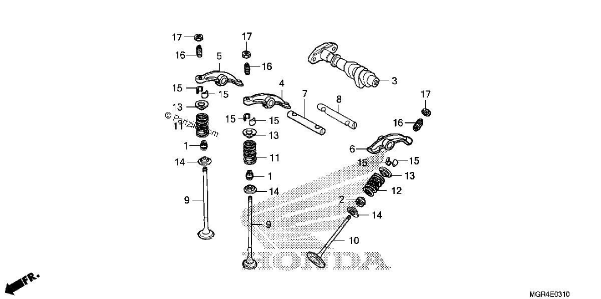 Diagrama de CAMSHAFT VALVE RR