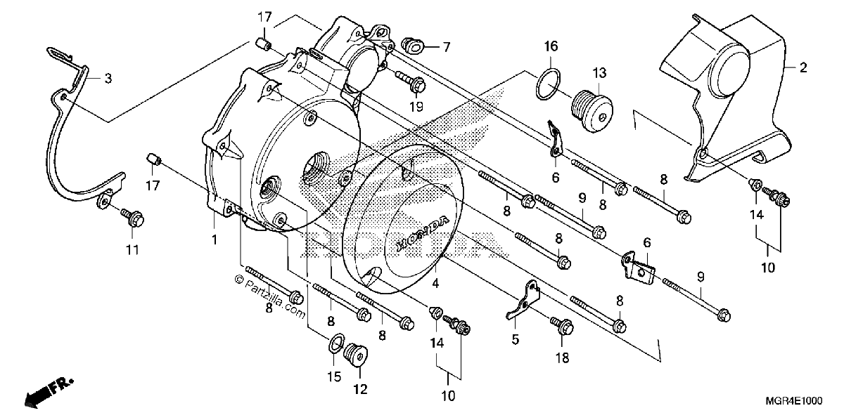 Diagrama de LEFT CRANKCASE COVER ALTERNATOR COVER
