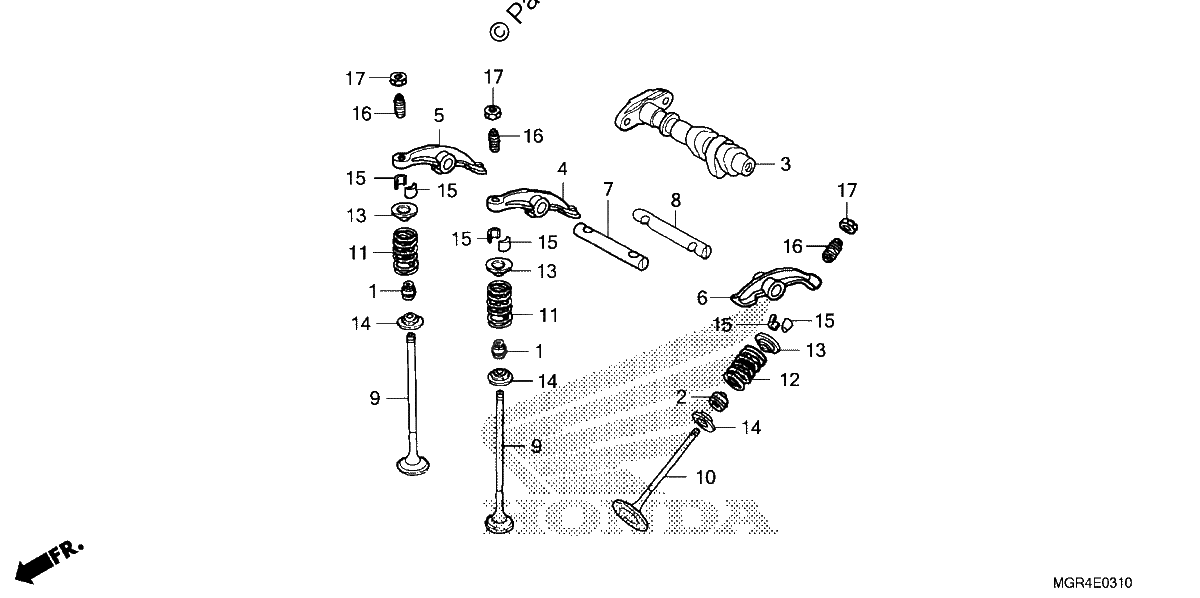Diagrama de CAMSHAFT VALVE REAR