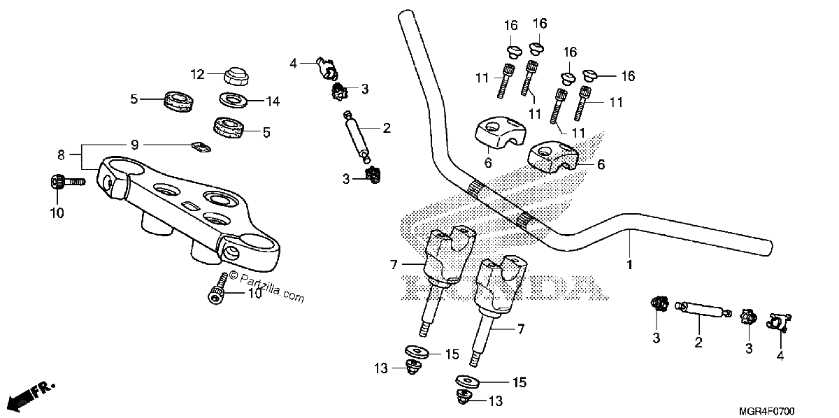 Diagrama de HANDLEBAR TOP BRIDGE