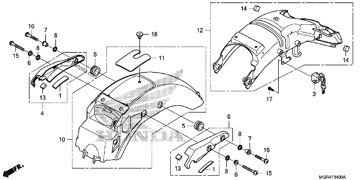 Diagrama de REAR FENDER