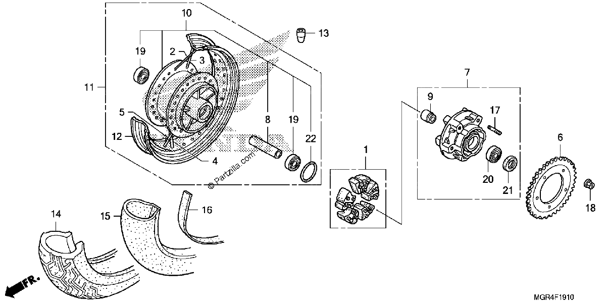 Diagrama de REAR WHEEL