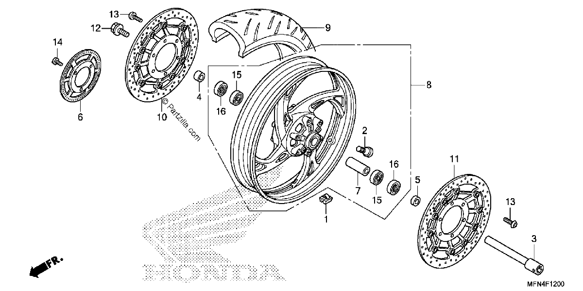 Diagrama de FRONT WHEEL