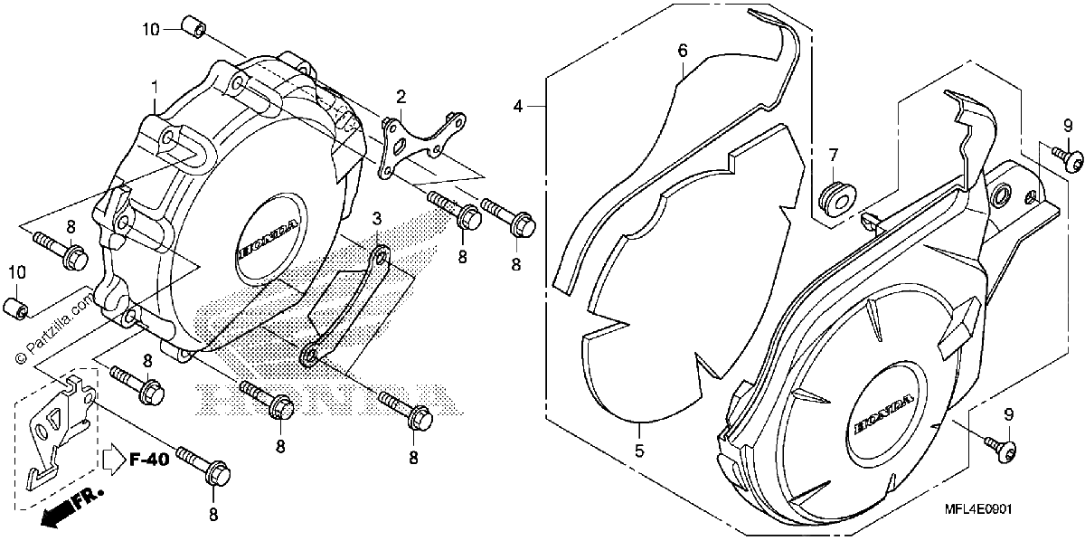 Diagrama de ALTERNATOR COVER CBR1000RA