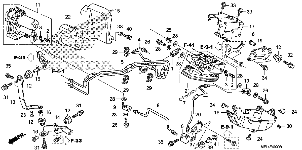 Diagrama de FRONT POWER UNIT FRONT VALVE UNIT