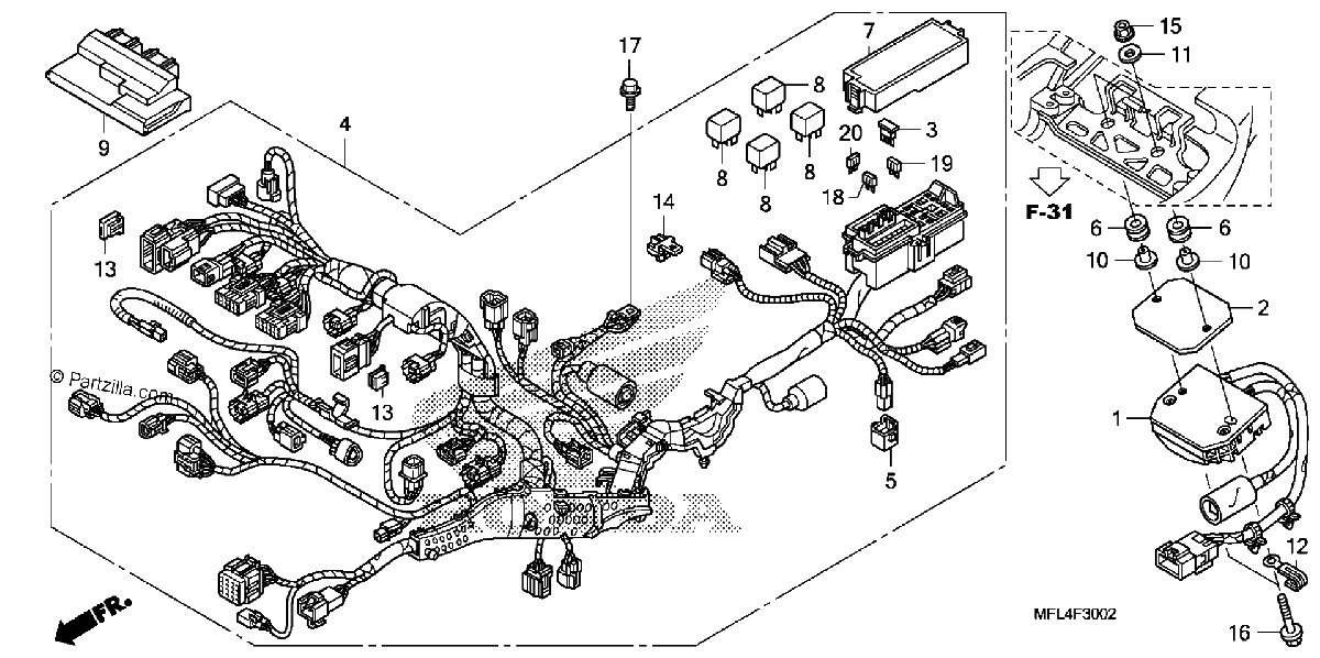 Diagrama de WIRE HARNESS CBR1000RA