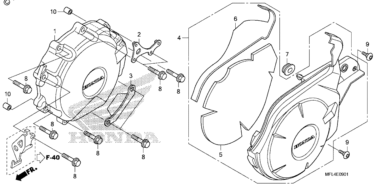 Diagrama de ALTERNATOR COVER CBR1000RA