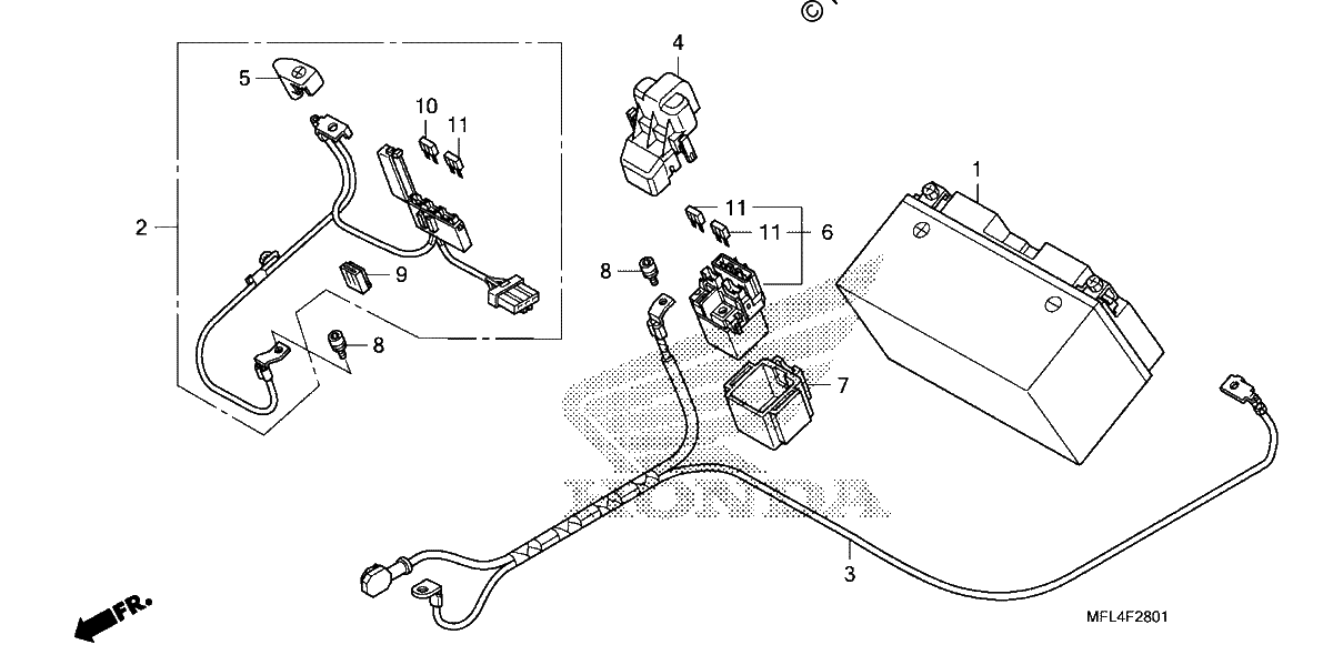 Diagrama de BATTERY CBR1000RA