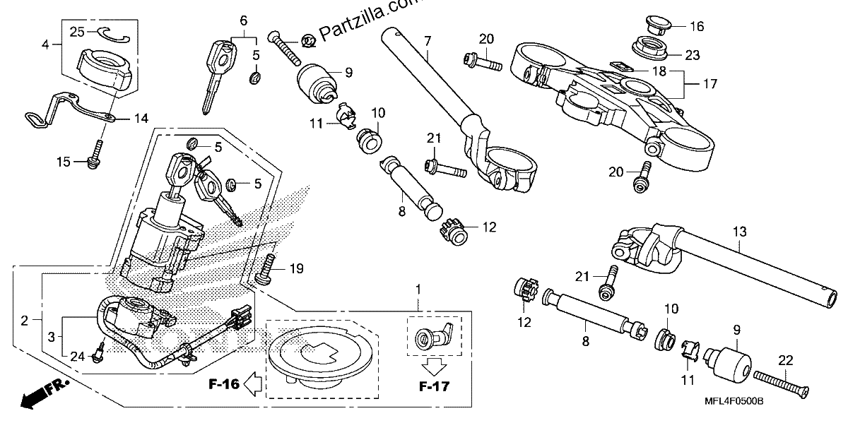 Diagrama de HANDLEBAR TOP BRIDGE