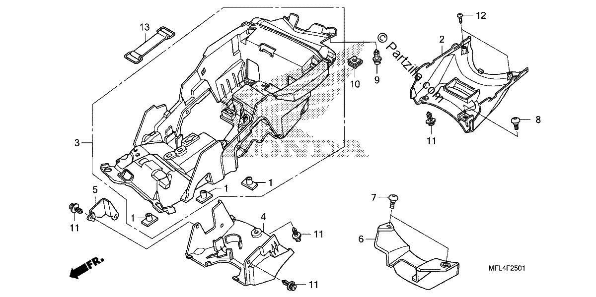 Diagrama de REAR FENDER CBR1000RA