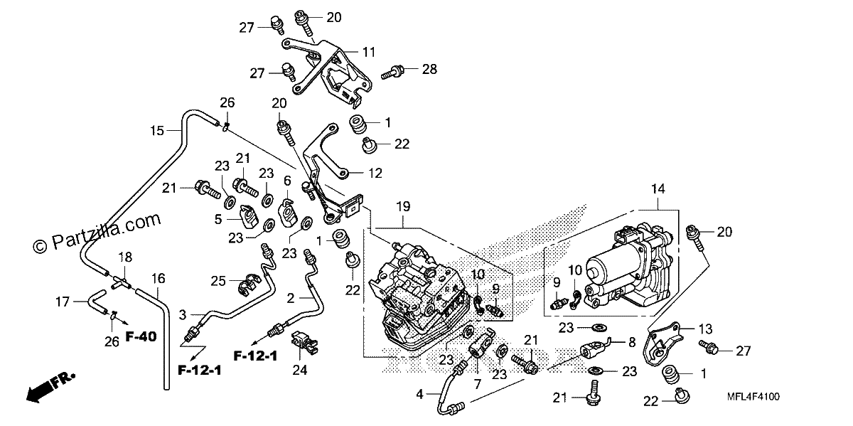 Diagrama de REAR POWER UNIT REAR VALVE UNIT