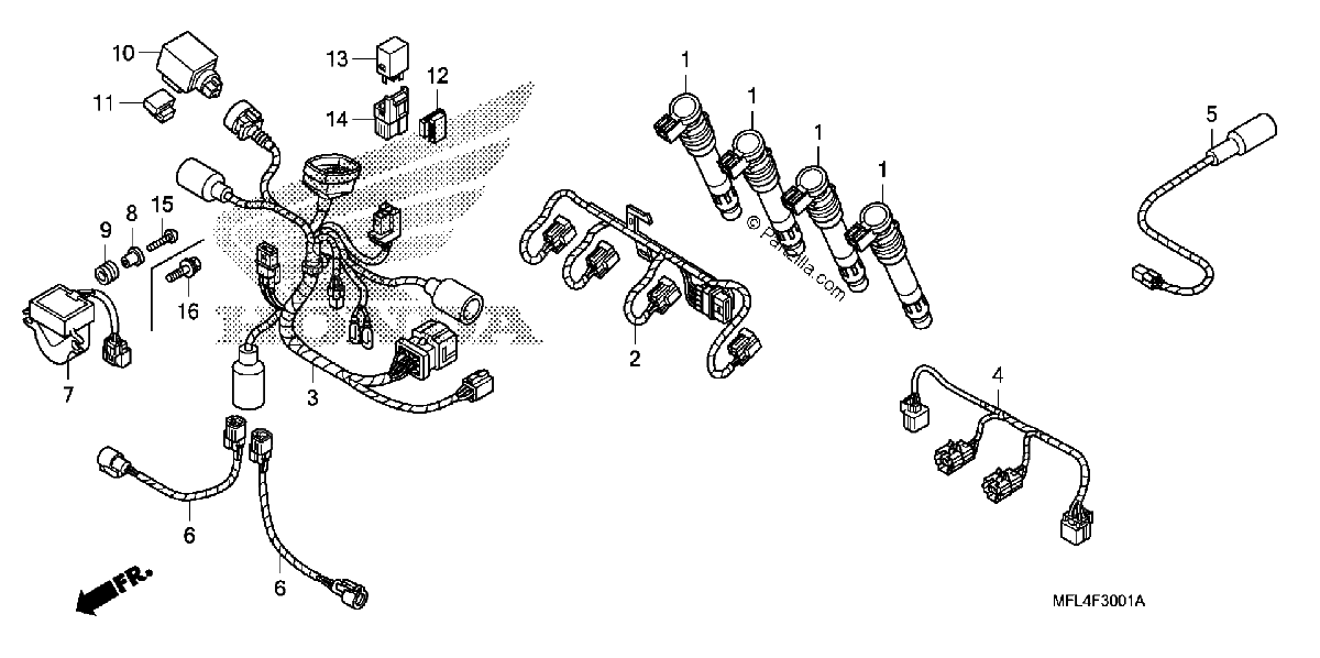 Diagrama de SUB HARNESS CBR1000RR