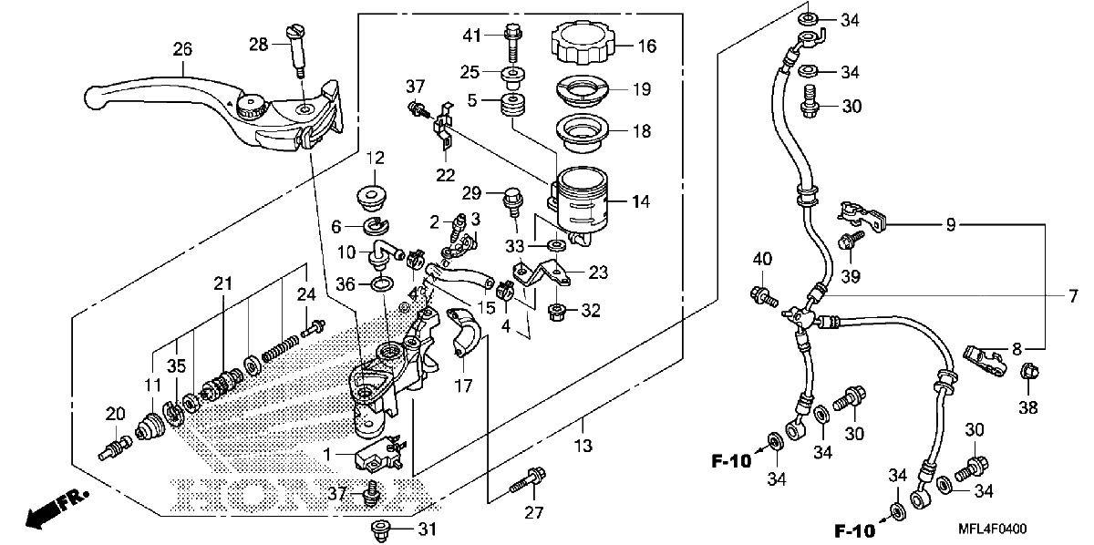 Diagrama de FRONT BRAKE MASTER CYLINDER CBR1000RR