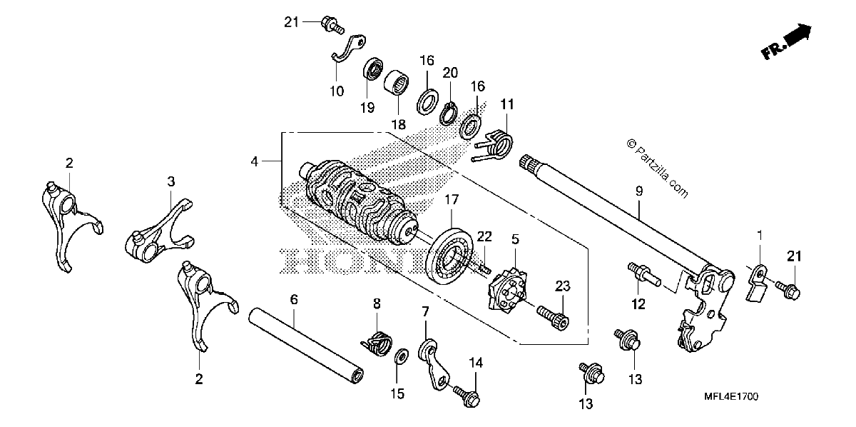 Diagrama de GEARSHIFT DRUM