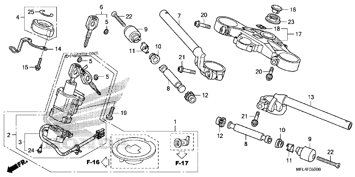 Diagrama de HANDLEBAR TOP BRIDGE
