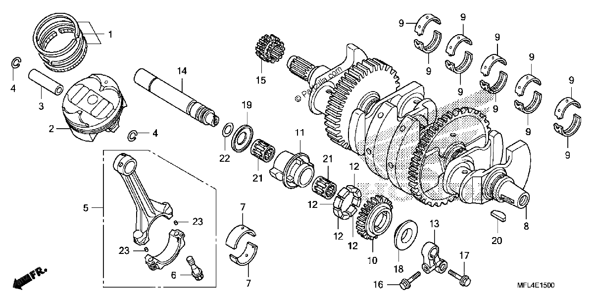 Diagrama de CRANKSHAFT PISTON