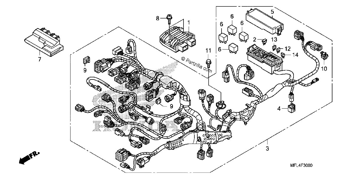 Diagrama de WIRE HARNESS CBR1000RR