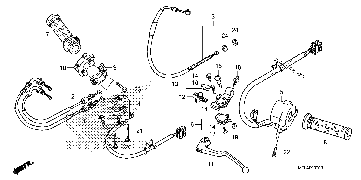 Diagrama de HANDLE LEVER SWITCH CABLE