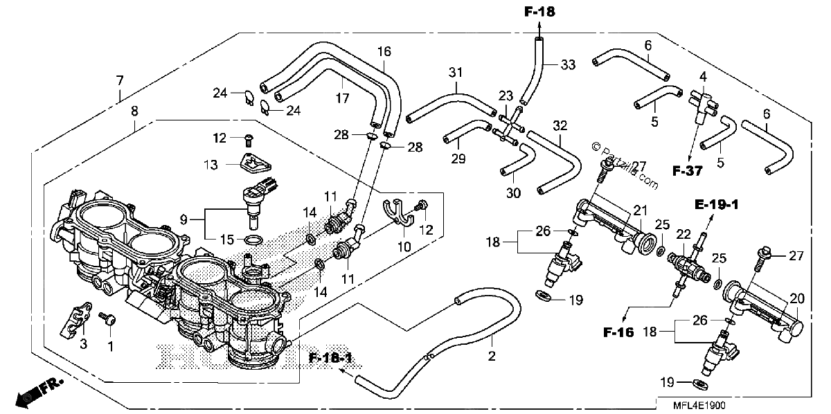 Diagrama de THROTTLE BODY