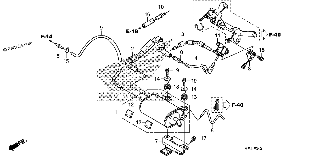 Diagrama de EVAP CANISTER CBR600RA