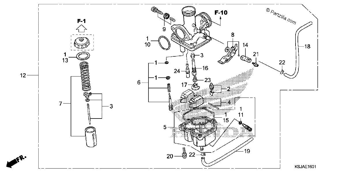 Diagrama de CARBURETOR CRF100F