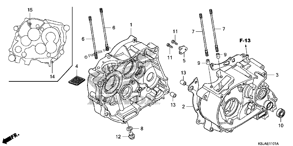 Diagrama de CRANKCASE CRF100F