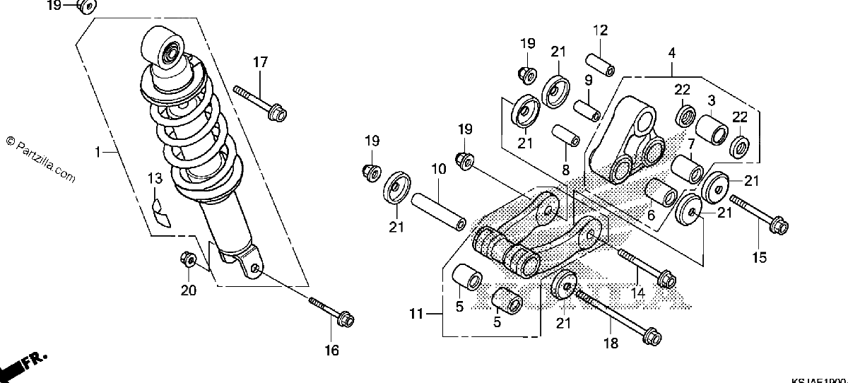 Diagrama de REAR SHOCK ABSORBER
