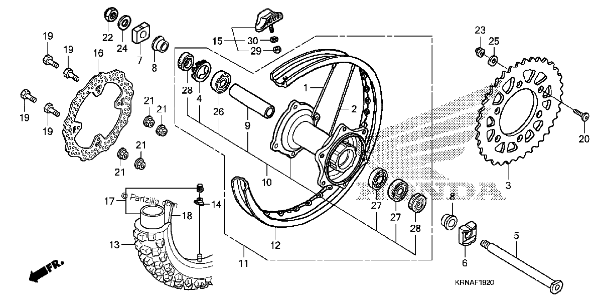 Diagrama de REAR WHEEL