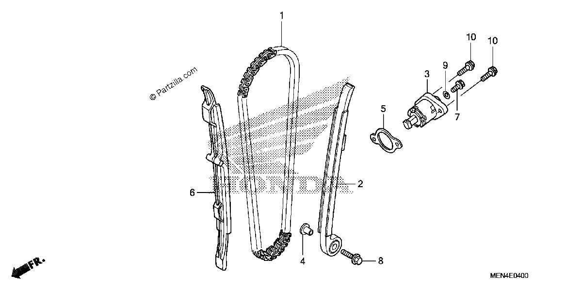 Diagrama de CAM CHAIN TENSIONER