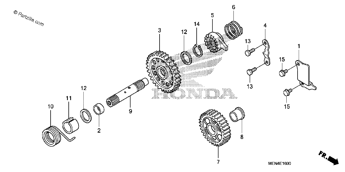 Diagrama de KICK STARTER SPINDLE