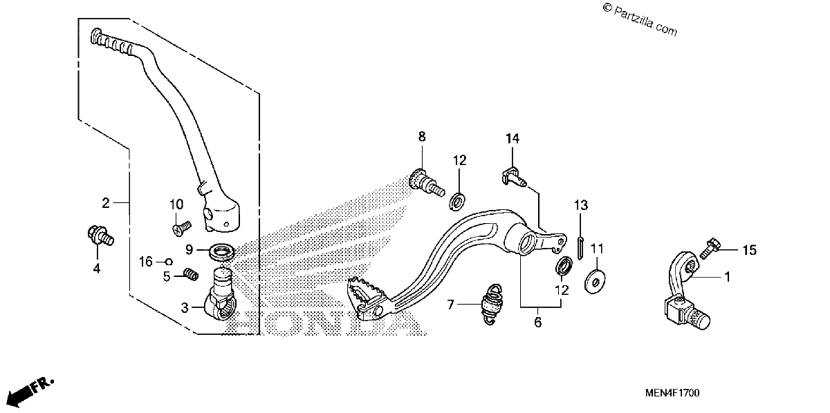 Diagrama de PEDAL KICK STARTER ARM