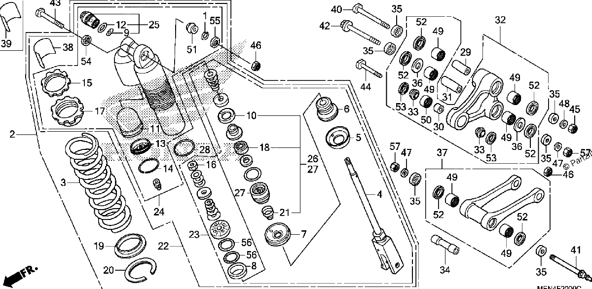 Diagrama de REAR SHOCK ABSORBER