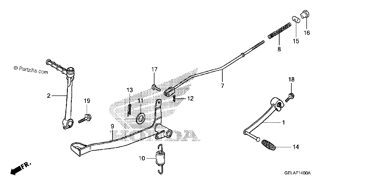 Diagrama de BRAKE PEDAL KICK STARTER ARM