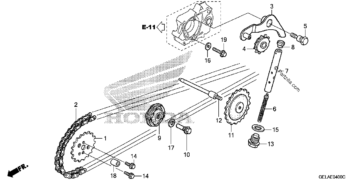 Diagrama de CAM CHAIN TENSIONER