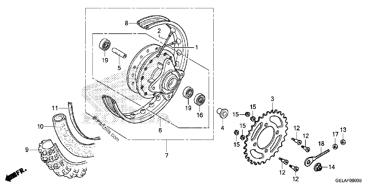 Diagrama de REAR WHEEL