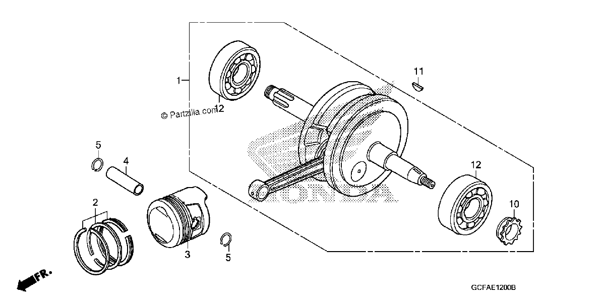 Diagrama de CRANKSHAFT PISTON