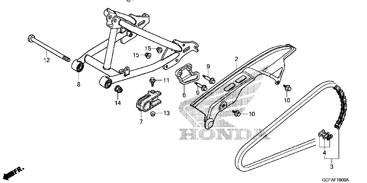 Diagrama de SWINGARM CHAIN CASE