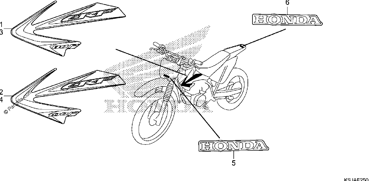 Diagrama de MARK STRIPE CRF80F 11 CRF100F 11