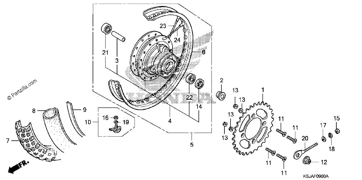 Diagrama de REAR WHEEL