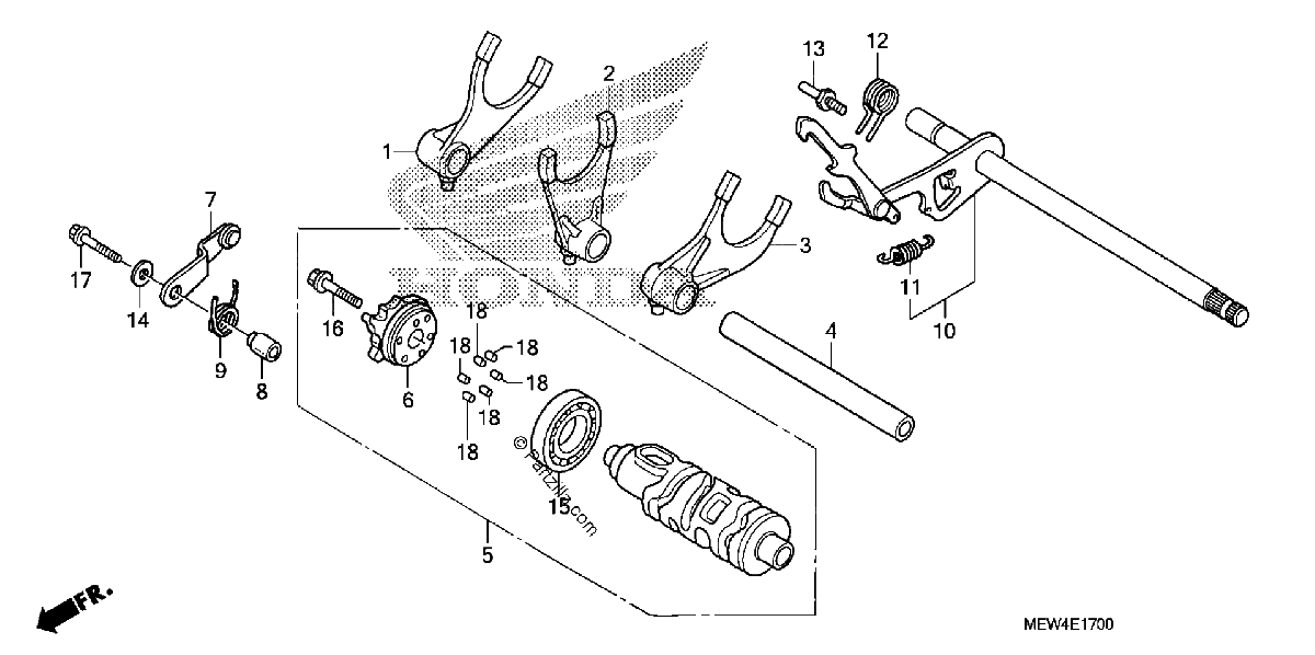 Diagrama de GEARSHIFT DRUM