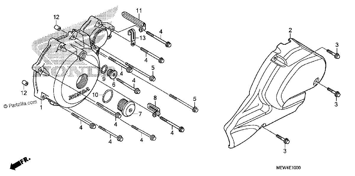 Diagrama de LEFT CRANKCASE COVER