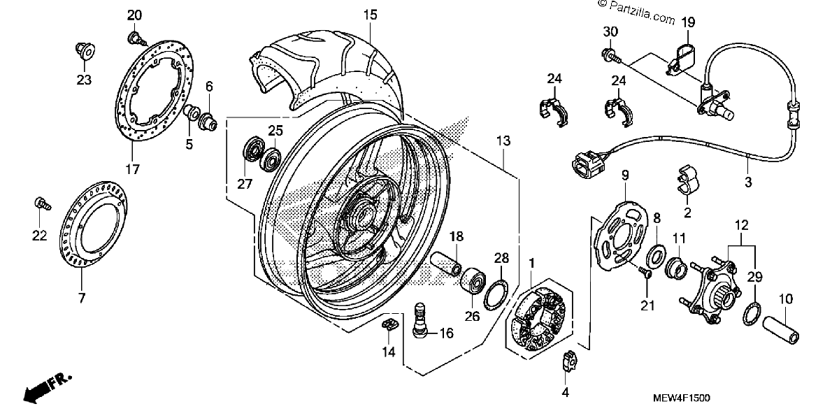 Diagrama de REAR WHEEL