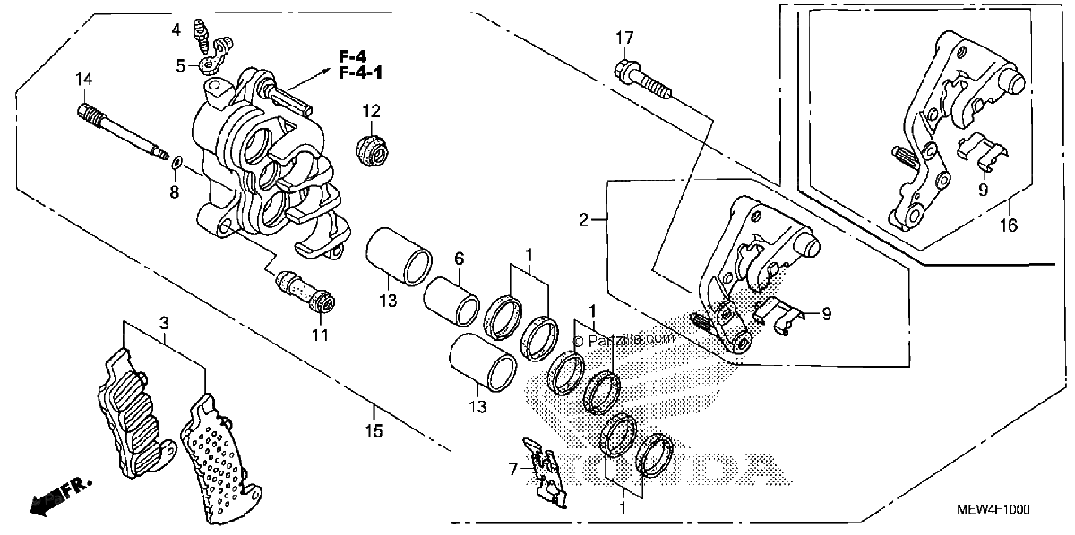 Diagrama de RIGHT FRONT BRAKE CALIPER