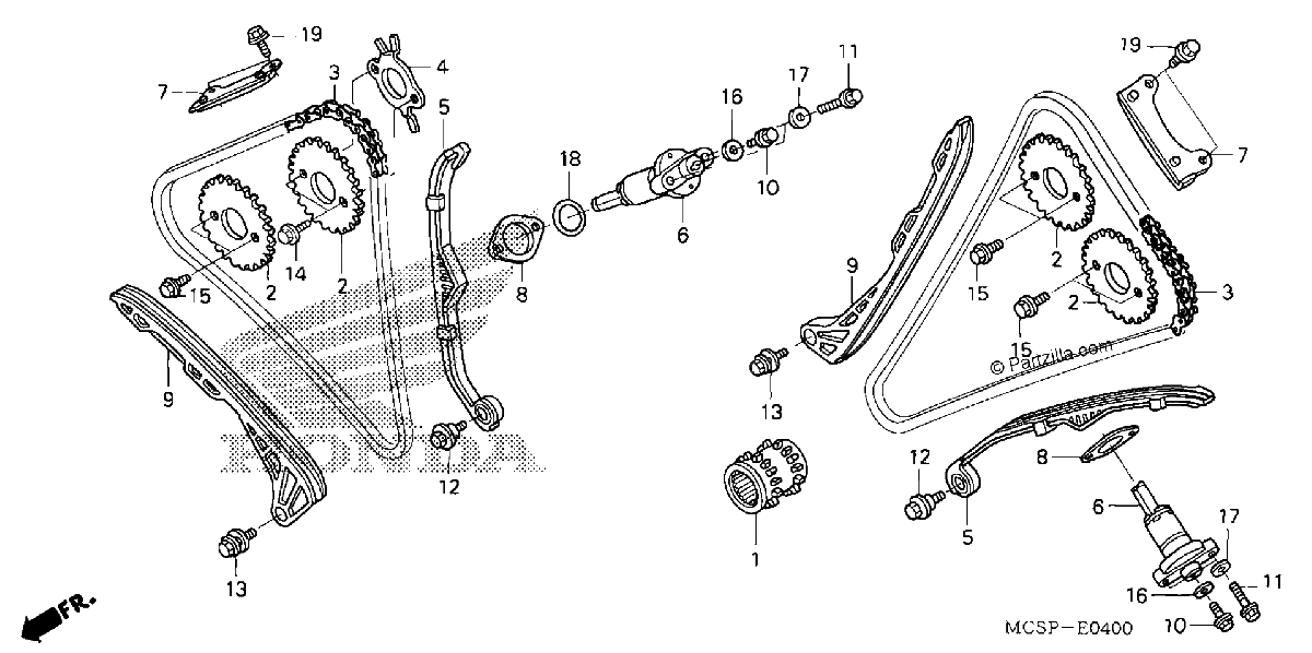 Diagrama de CAM CHAIN TENSIONER