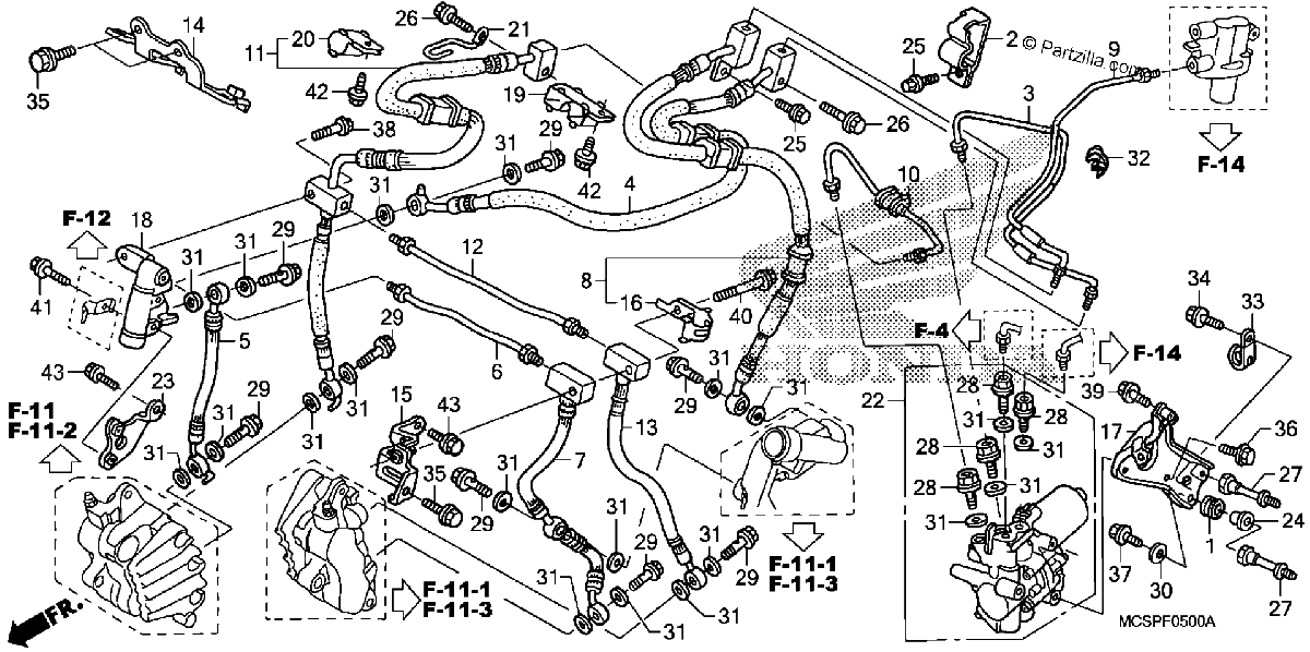 Diagrama de FRONT BRAKE HOSE