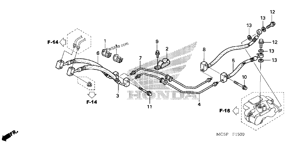 Diagrama de REAR BRAKE HOSE
