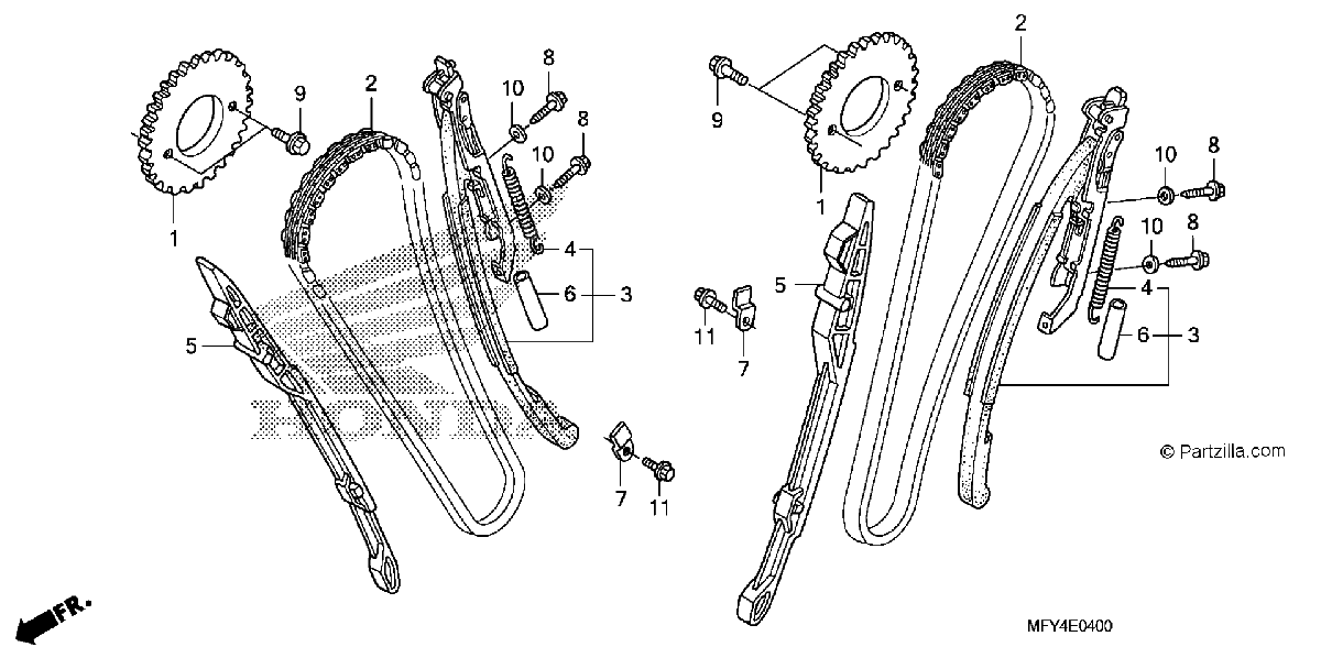 Diagrama de CAM CHAIN TENSIONER