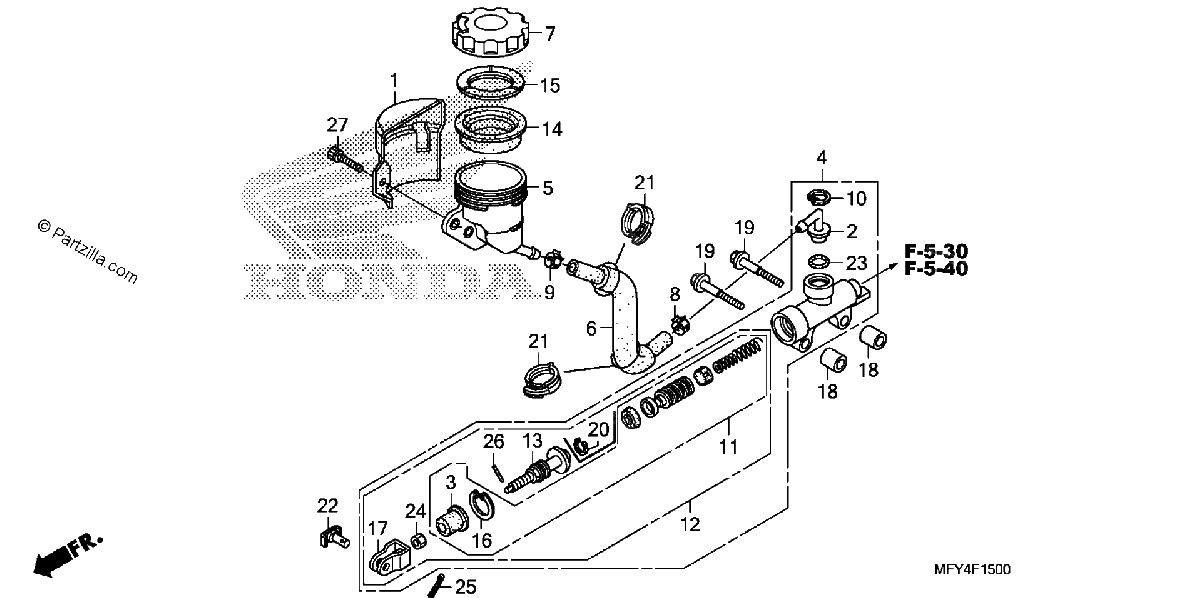 Diagrama de REAR BRAKE MASTER CYLINDER