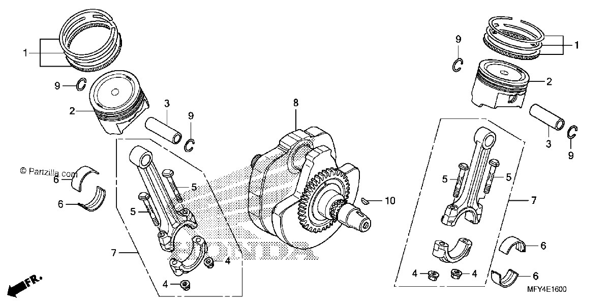 Diagrama de CRANKSHAFT PISTON